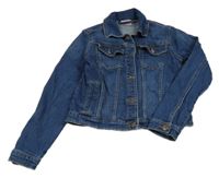 Tmavomodrá crop rifľová bunda Alive