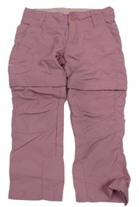 Ružové šušťákové nohavice s odepínacími nohavicami