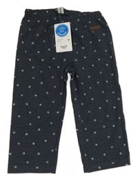 Nové - tmavomodré bodkovaná é crop legíny Yigga