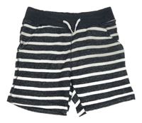 Tmavomodro-biele pruhované teplákové kraťasy X-Mail