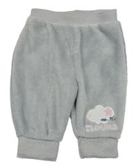 Sivé plyšové tepláky s mrakem Ergee