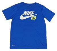 Modré sportovní funkční tričko s logem Nike