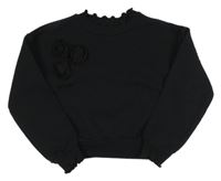 Čierna crop mikina s 3D kvety River Island