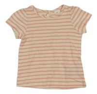 Smetanovo-růžové pruhované tričko H&M
