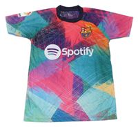 Barevný vzorovaný fotbalový dres FC Barcelona