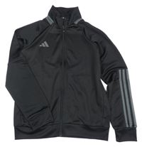 Černá sportovní funkční propínací mikina s logem Adidas