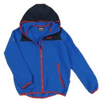 Modro-tmavomodrá softshellová bunda s kapucňou Jack Wolfskin