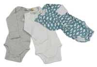 3set - 3x body - bílé s mrakem + šedé so lvem + modré s mraky Pocopiano