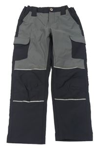 Čierno-sivé šušťákové outdoorové nohavice