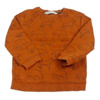 Oranžová mikina so zvieratkami H&M