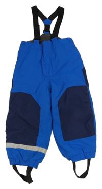 Tmavomodré šusťákové oteplovačky s kšandami H&M