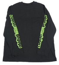 Čierno-zelené tričko s nápismi
