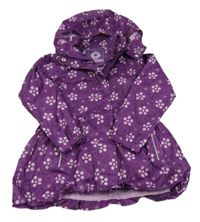 Fialová kvetovaná šušťáková jarná parka s kapucňou TCM