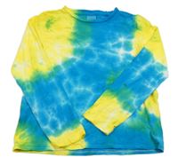 Modro-žlté batikované tričko Zara