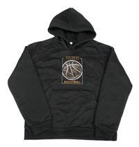 Černá mikina s míčem a kapucí 