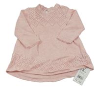 Nové - Růžové svetrové vzorované šaty Mothercare