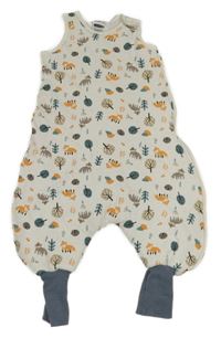 Bílý zateplený spací pytel s listy a zvířátky Lily & Dan