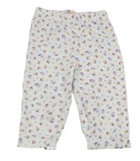 Bielo-fialovo-oranžové kvetované crop legíny Staccato