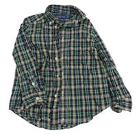 Tmavomodro-zeleno-barevná kostkovaná košile Ralph Lauren