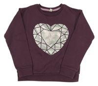 Fialová mikina so srdcem Esprit