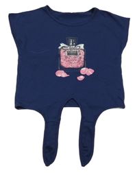 Tmavomodré crop tričko s vůní 