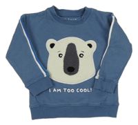 Šedomodrá mikina s medvedíkom Nutmeg