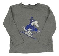 Šedé triko s ptáčkem Moncler