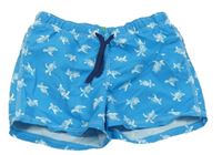 Svetlomodré plážové kraťasy s želvičkami Benetton