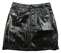 Čierna koženková lesklá sukňa Primark