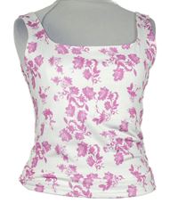 Dámský bílo-růžový květovaný crop top Shein 