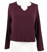 Dámske vínové rebrované crop tričko Primark