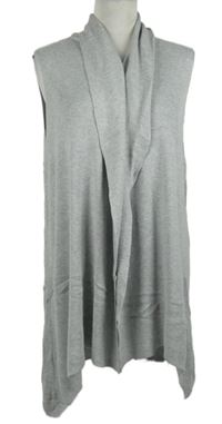 Dámský šedý svetrový cardigán bez rukávů Bonmarché 