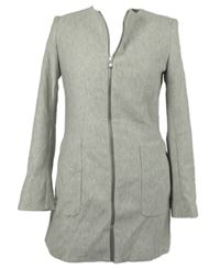 Dámský šedý melírovaný kabát Zara 