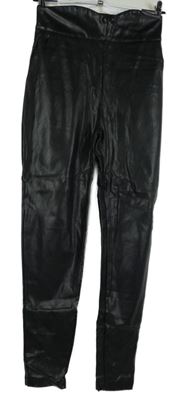 Dámske čierne koženkové skinny nohavice Vera&Lucy