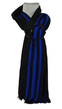 Nové - Dámská černo-modrá pruhovaná šála 