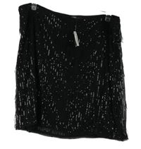 Nové - Dámska čierna tylová sukňa s flitrovými strapcemi George