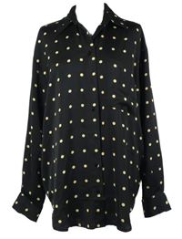 Dámská černá puntíkovaná halenková tunika Topshop 