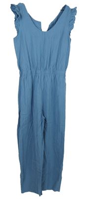 Dámský modrý kalhotový lehký overal 