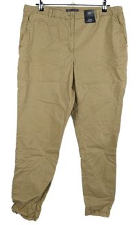 Nové - Dámské béžové chino plátěné chino kalhoty M&S