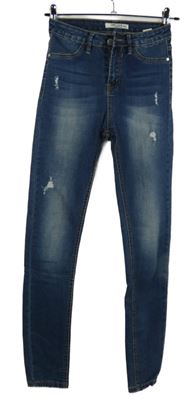 Dámské tmavomodré skinny rifle s prošoupáním Colloseum 