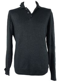 Pánsky tmavosivý sveter s golierikom A.W. Dunmore