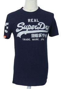 Pánske tmavomodré tričko s logom Superdry