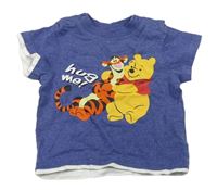 Modré tričko s medvídkem Pú a tigrom zn. Disney