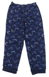 Tmavomodré pyžamové nohavice s dinosaurami TCM