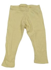 Žlté rebrované capri legíny Primark
