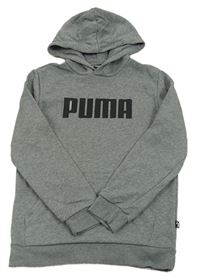 Šedá mikina s logem a kapucí Puma