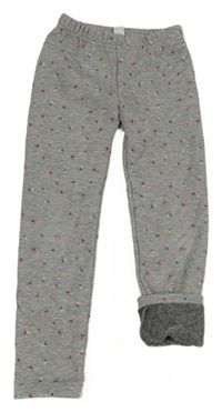 Šedé květinové zateplené legíny Topolino