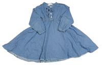 Modré rifľové šaty