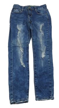 Modré slim rifle s prošoupáním