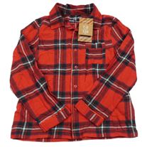 Nové - Červeno-barevný kostkovaný pyžamový kabátek Primark